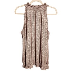 Adrianna Papell | Women's Sleeveless Pink Blouse w/ Black Polka Dots (Size XL)